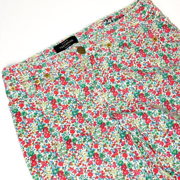 J. Crew Liberty Floral Print "Toothpick" Denim - Picture 7 of 8
